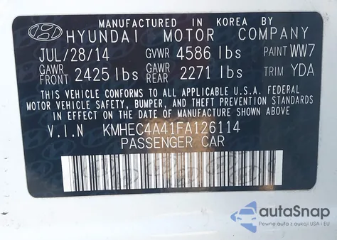 2015 Hyundai Sonata Hybrid Limited from USA, damaged, VIN KMHEC4A41FA126114